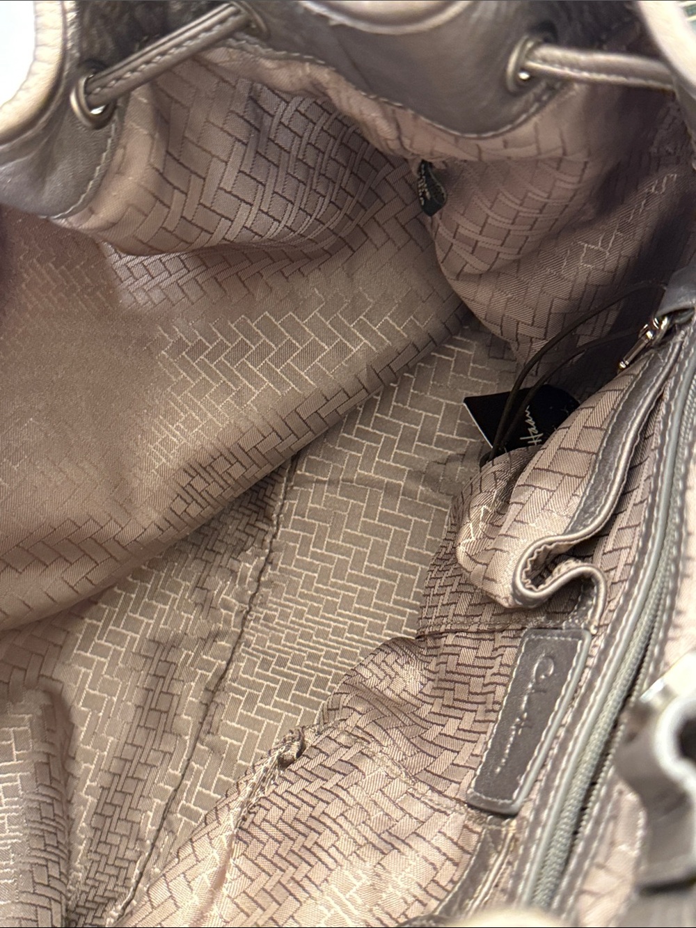Cole Haan Pebbled Leather Drawstring Hobo in Taupe Brown - Picture 15 of 15